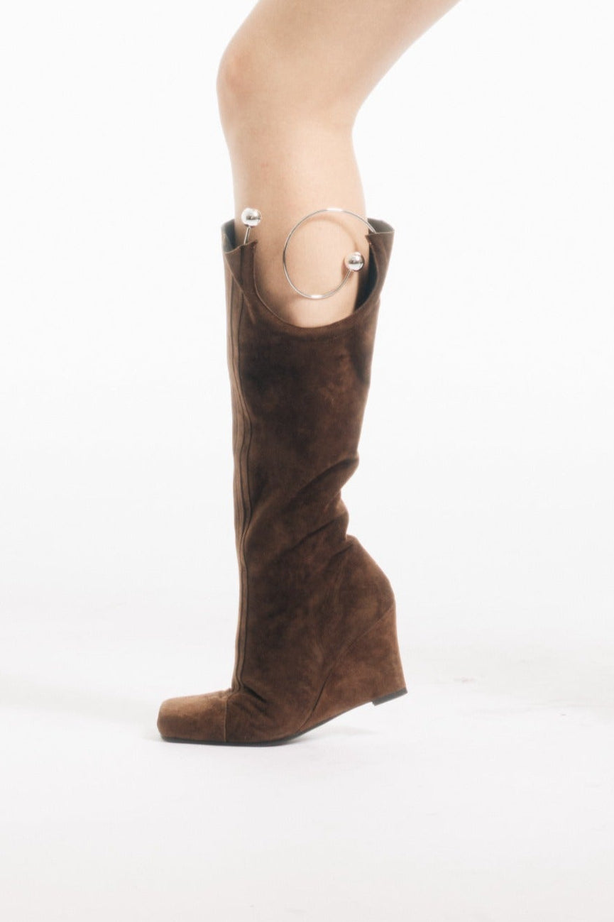 Suede Spiral Boots – 1XBLUE