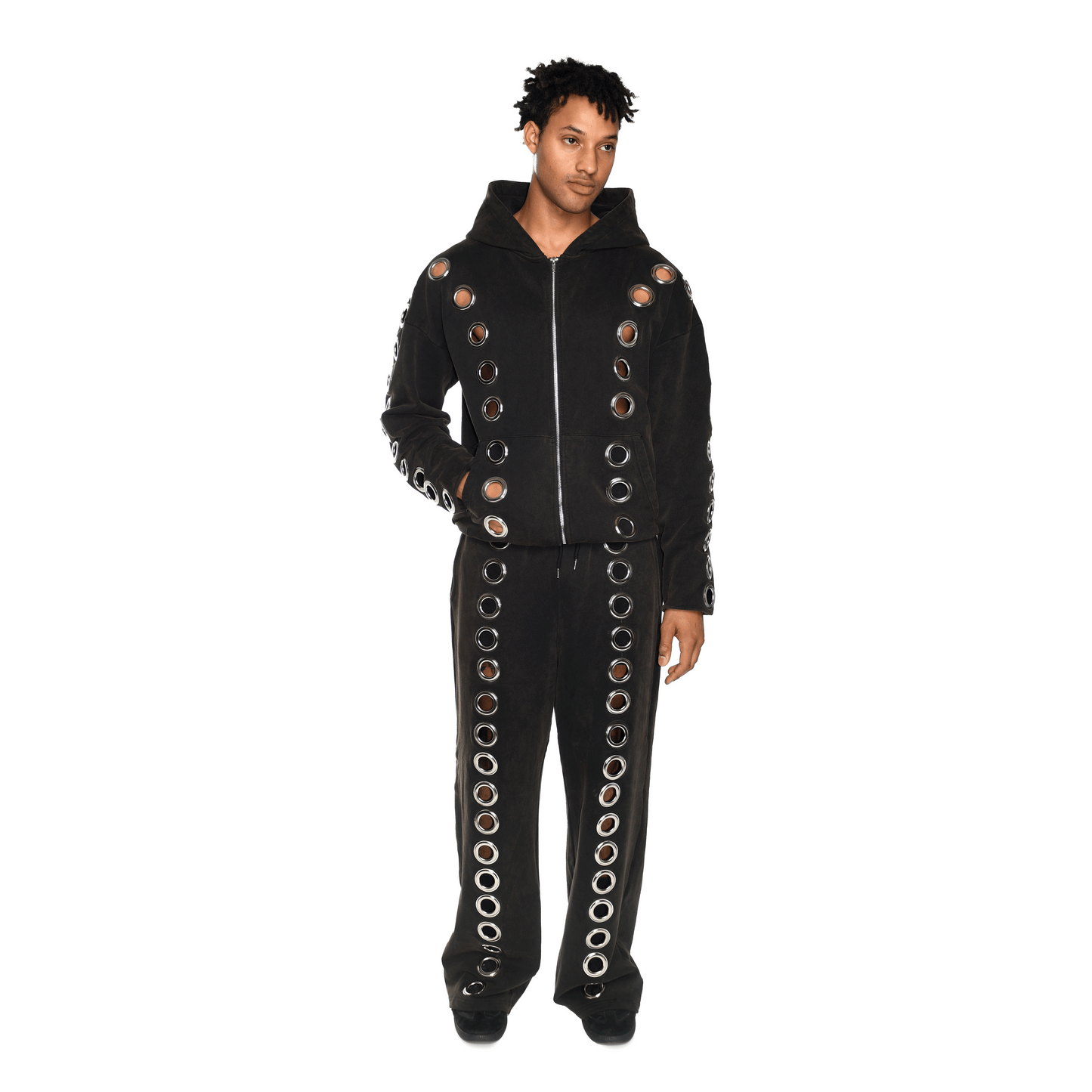 Eyelet Tracksuit Top Brown