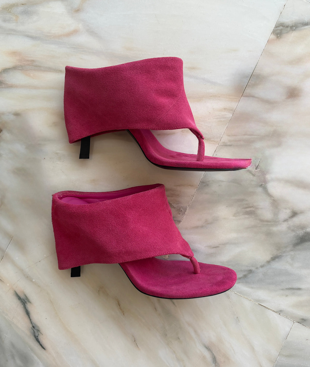 Suede Thong Heels