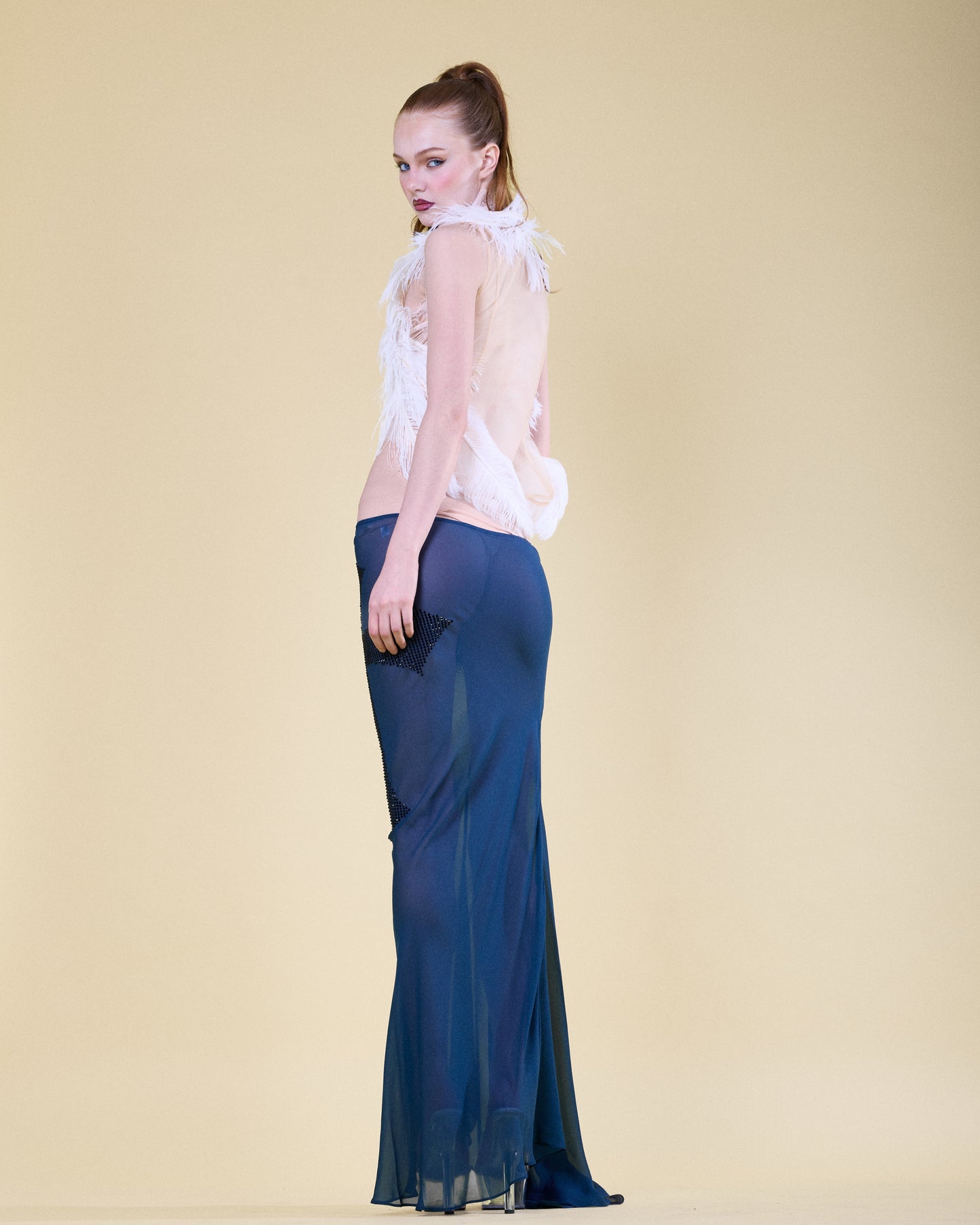 Rhinestone Cross Maxi Skirt