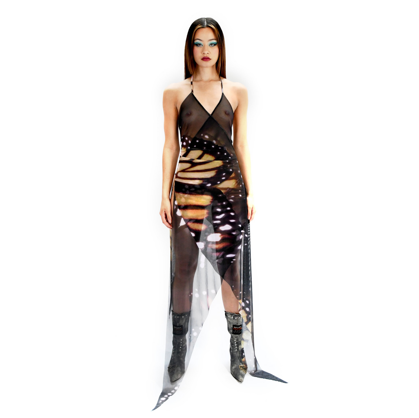 Long Butterfly Dress Brown
