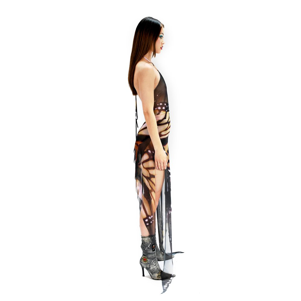 Long Butterfly Dress Brown