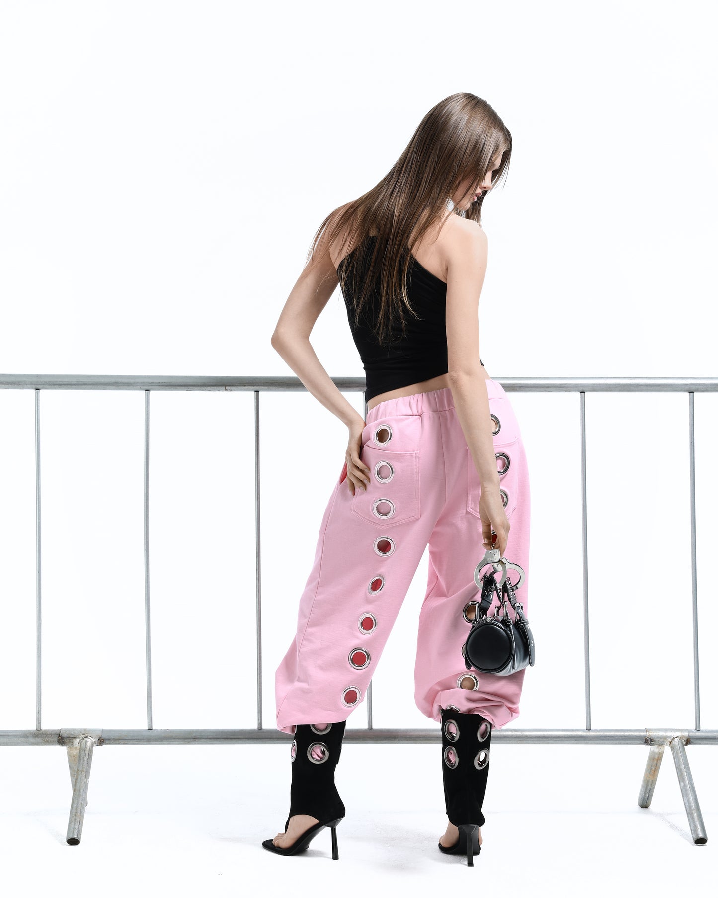Pink Eyelet Tracksuit Bottoms