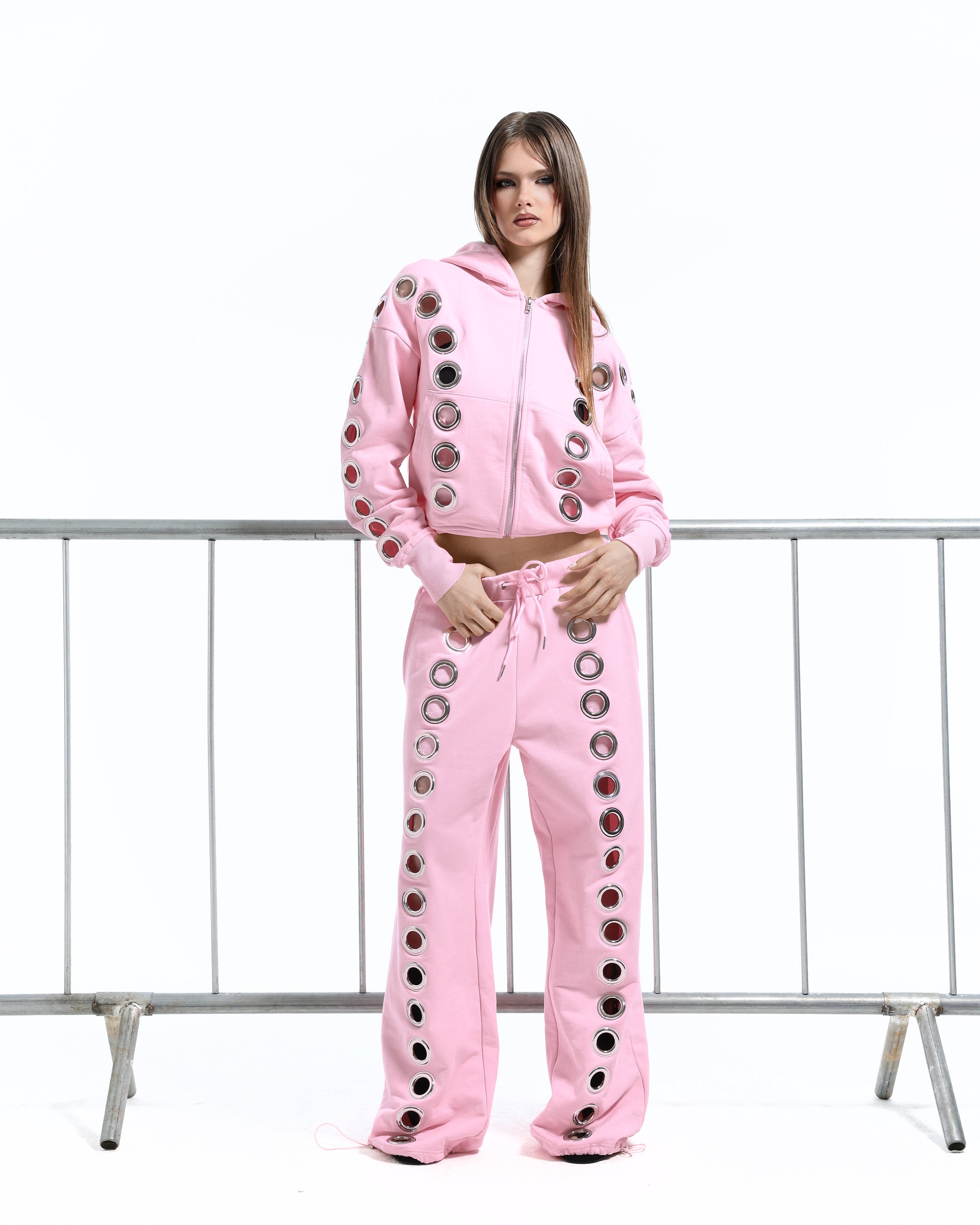 Pink Eyelet Tracksuit Bottoms – 1XBLUE