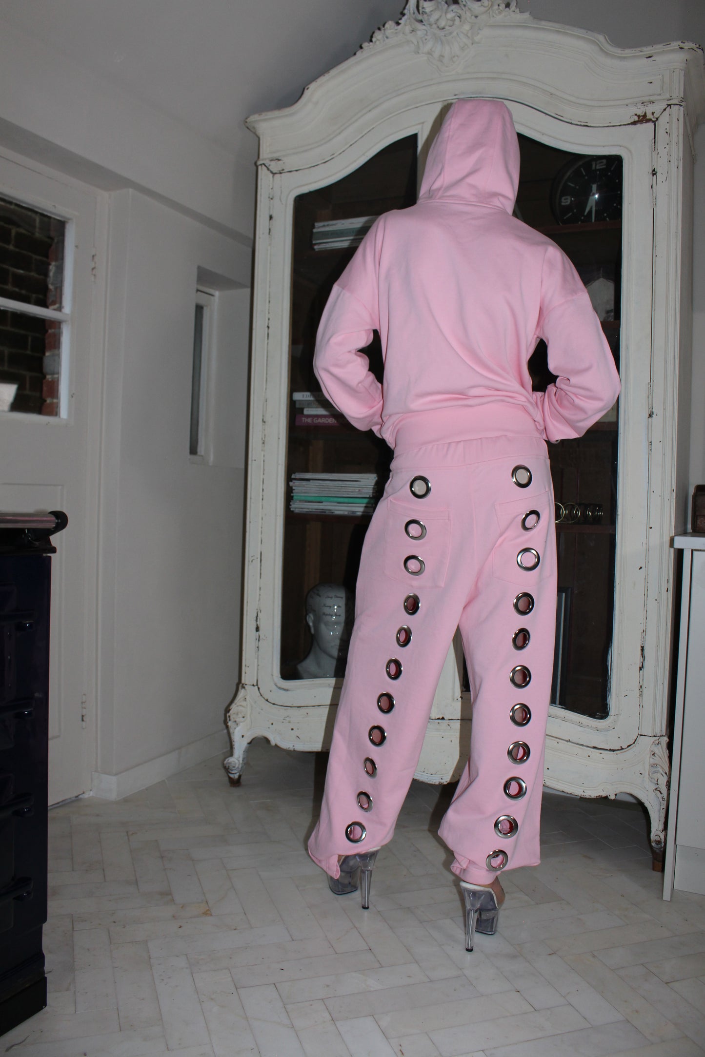 Pink Eyelet Tracksuit Top