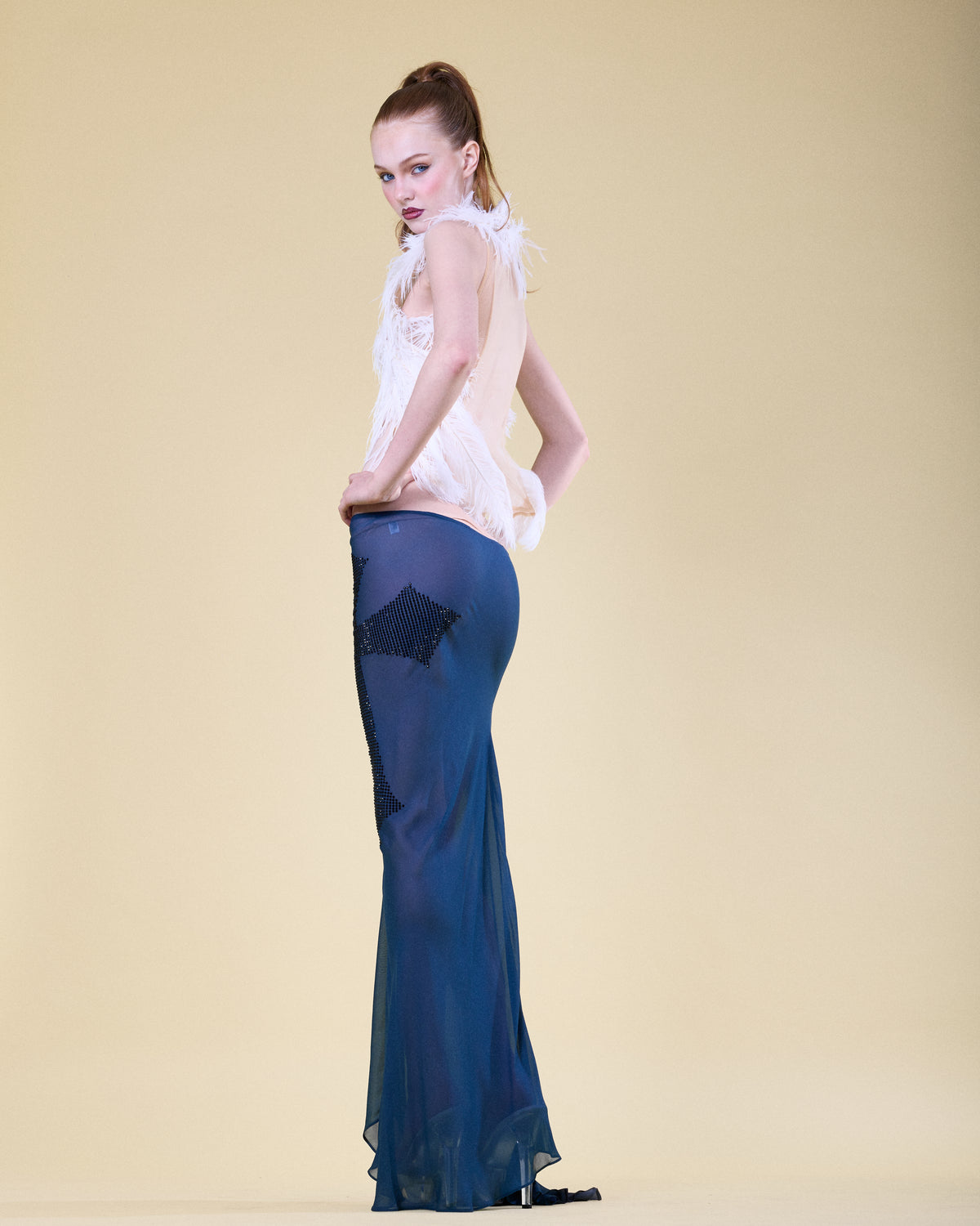 Rhinestone Cross Maxi Skirt