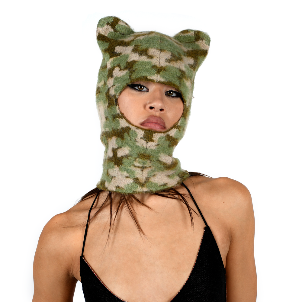 Fluffy Bear Hat Green